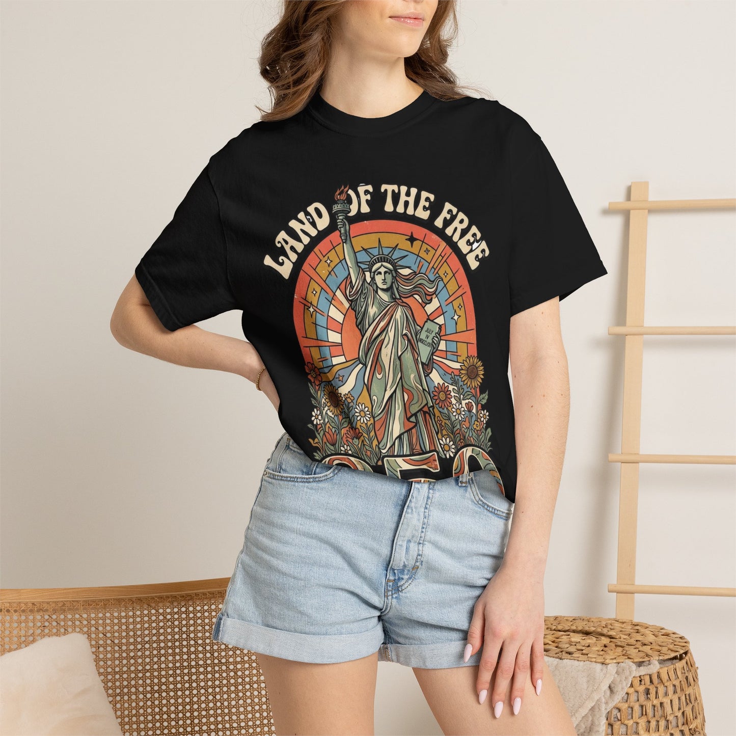 T-Shirt — 'Land of the Free 250' Statue of Liberty Vintage Graphic