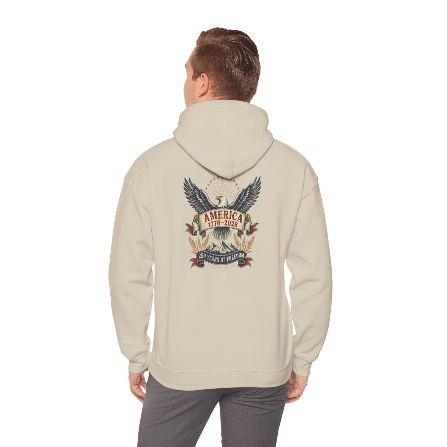 America 1776-2026 Eagle Hoodie – 250 Years of Freedom Patriotic Sweatshirt