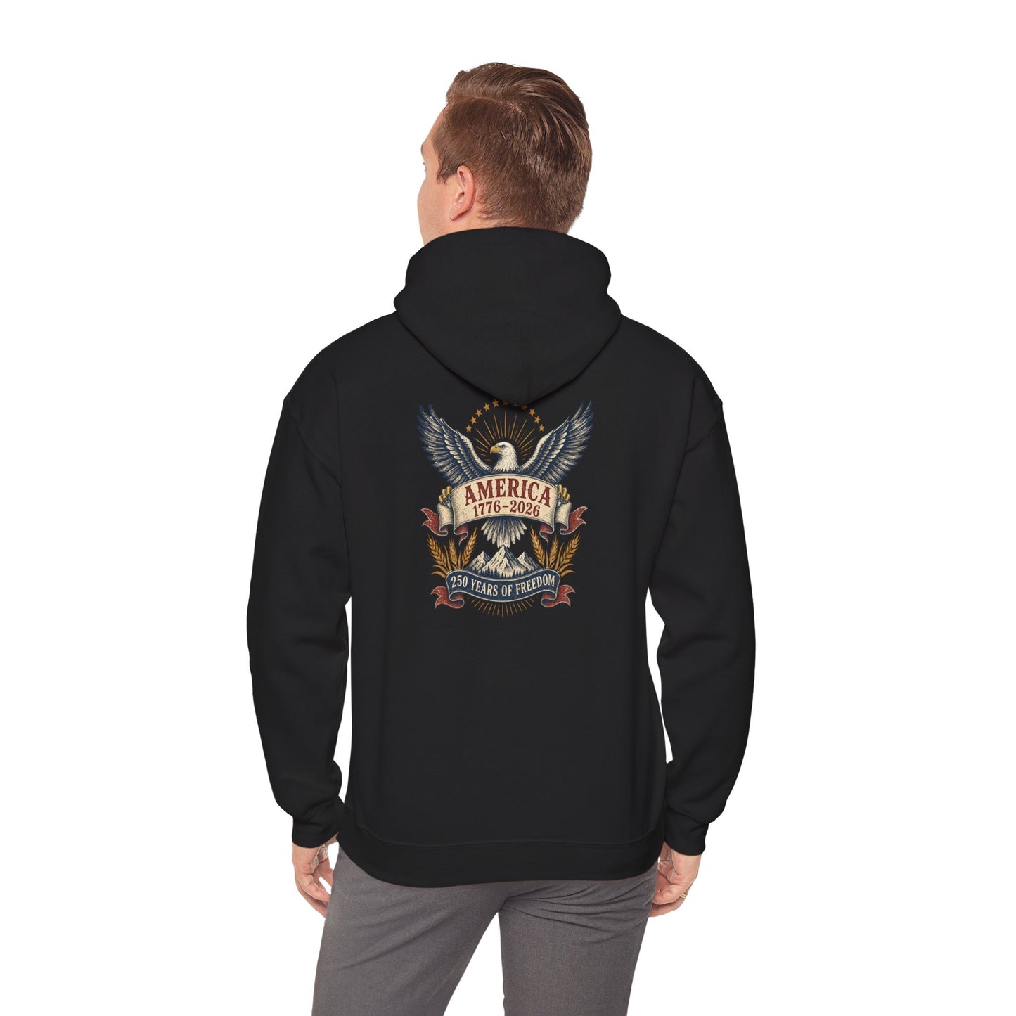 America 1776-2026 Eagle Hoodie – 250 Years of Freedom Patriotic Sweatshirt