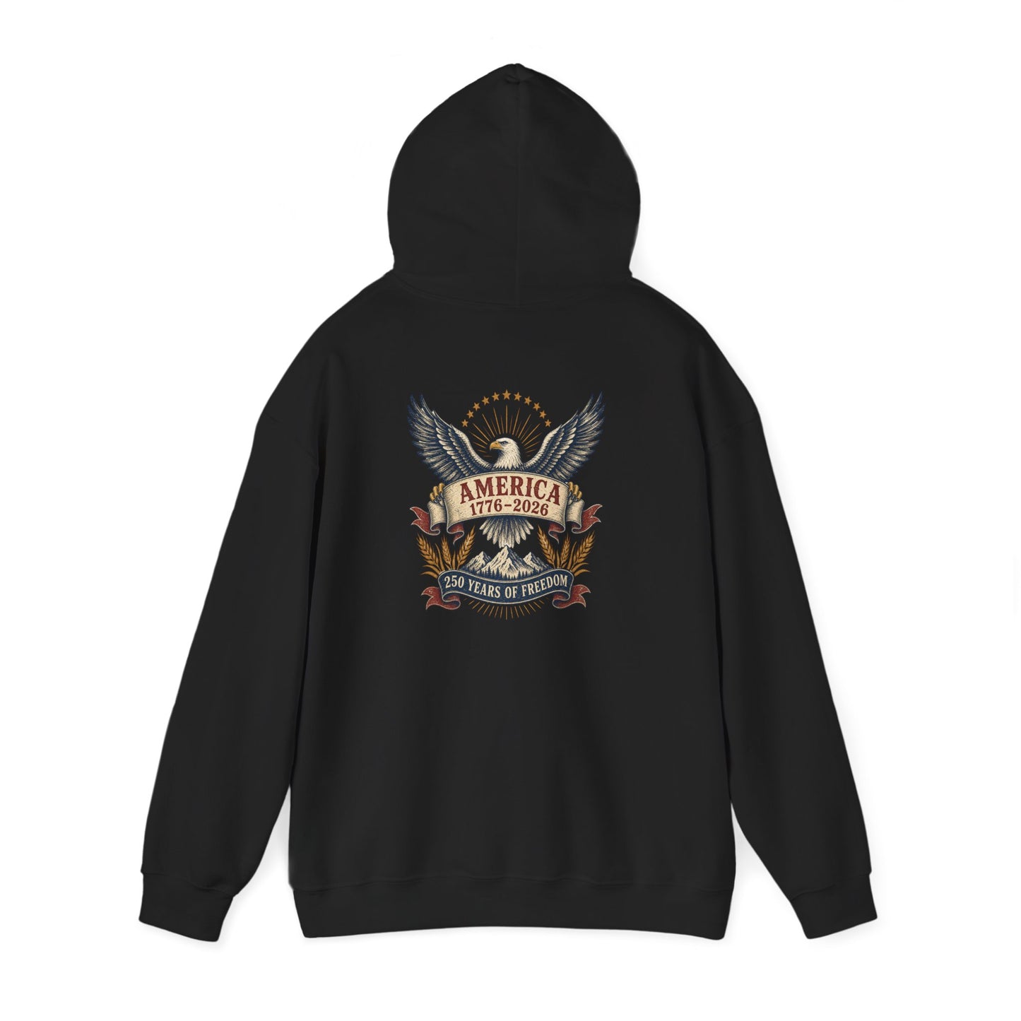 America 1776-2026 Eagle Hoodie – 250 Years of Freedom Patriotic Sweatshirt