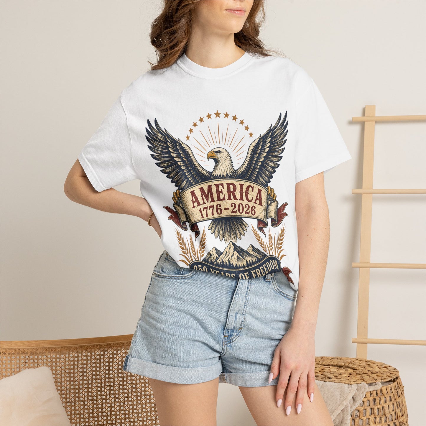 America 250 Vintage Eagle Tee | Comfort Colors 1717 Patriotic Shirt | 1776–2026 Freedom Anniversary Tee