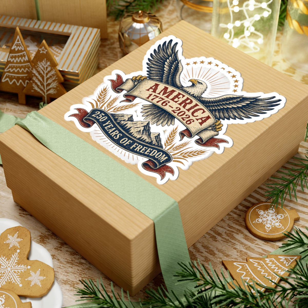 America 250 Patriotic Eagle Sticker | 1776–2026 Freedom Anniversary Decal | Vintage Americana Sticker