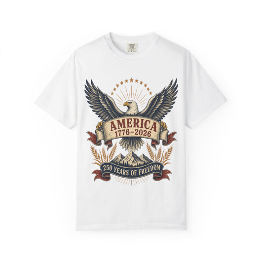 America 250 Vintage Eagle Tee | Comfort Colors 1717 Patriotic Shirt | 1776–2026 Freedom Anniversary Tee