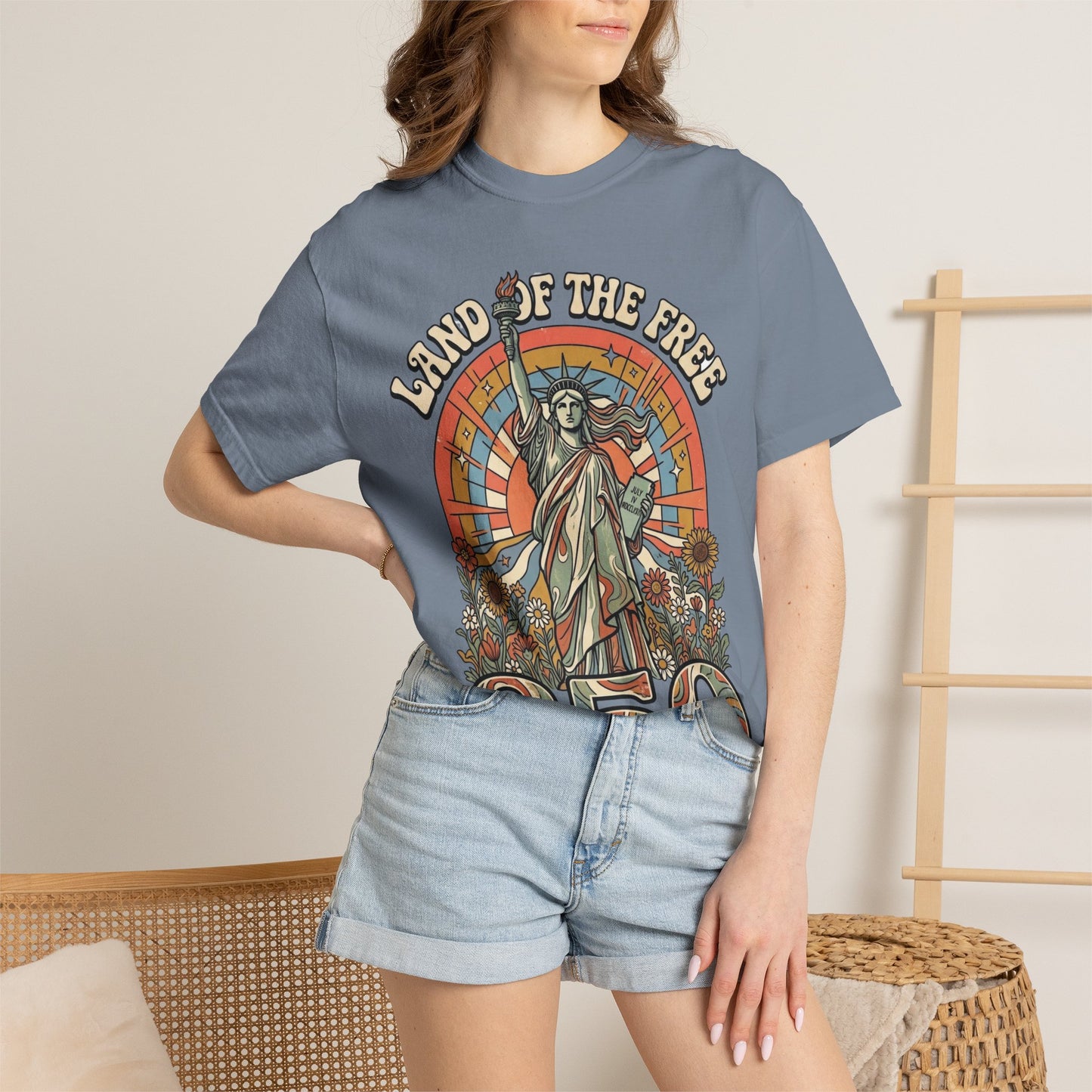 T-Shirt — 'Land of the Free 250' Statue of Liberty Vintage Graphic