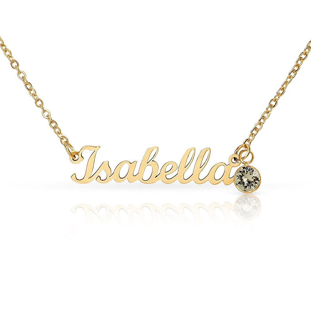 Custom Name Necklace with Birthstone, Personalized Name Jewelry Gift for Her, Birthday Gift, Mom Necklace, Daughter Gift, Custom Jewelry