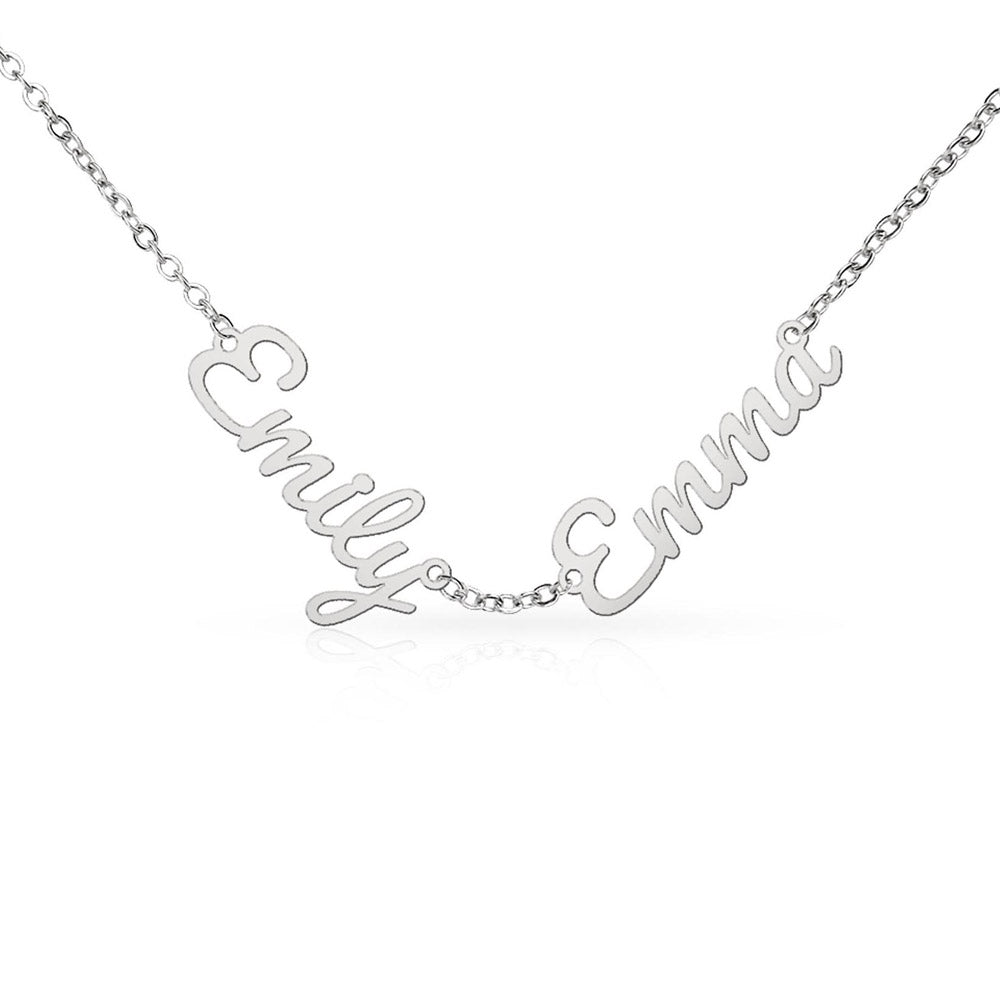 Personalized Multiple Name Necklace – Custom Family Name Jewelry Gift for Mom (2–3 Names)