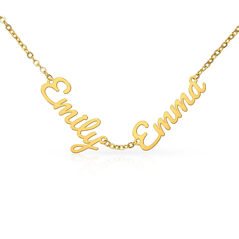 Personalized Multiple Name Necklace – Custom Family Name Jewelry Gift for Mom (2–3 Names)