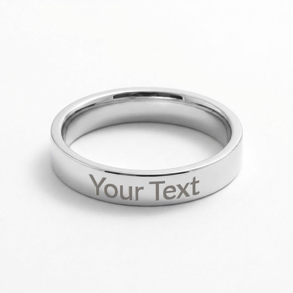 Personalized Engraved Women's Ring – Custom Message Jewelry Gift for Her (Up to 25 Characters)