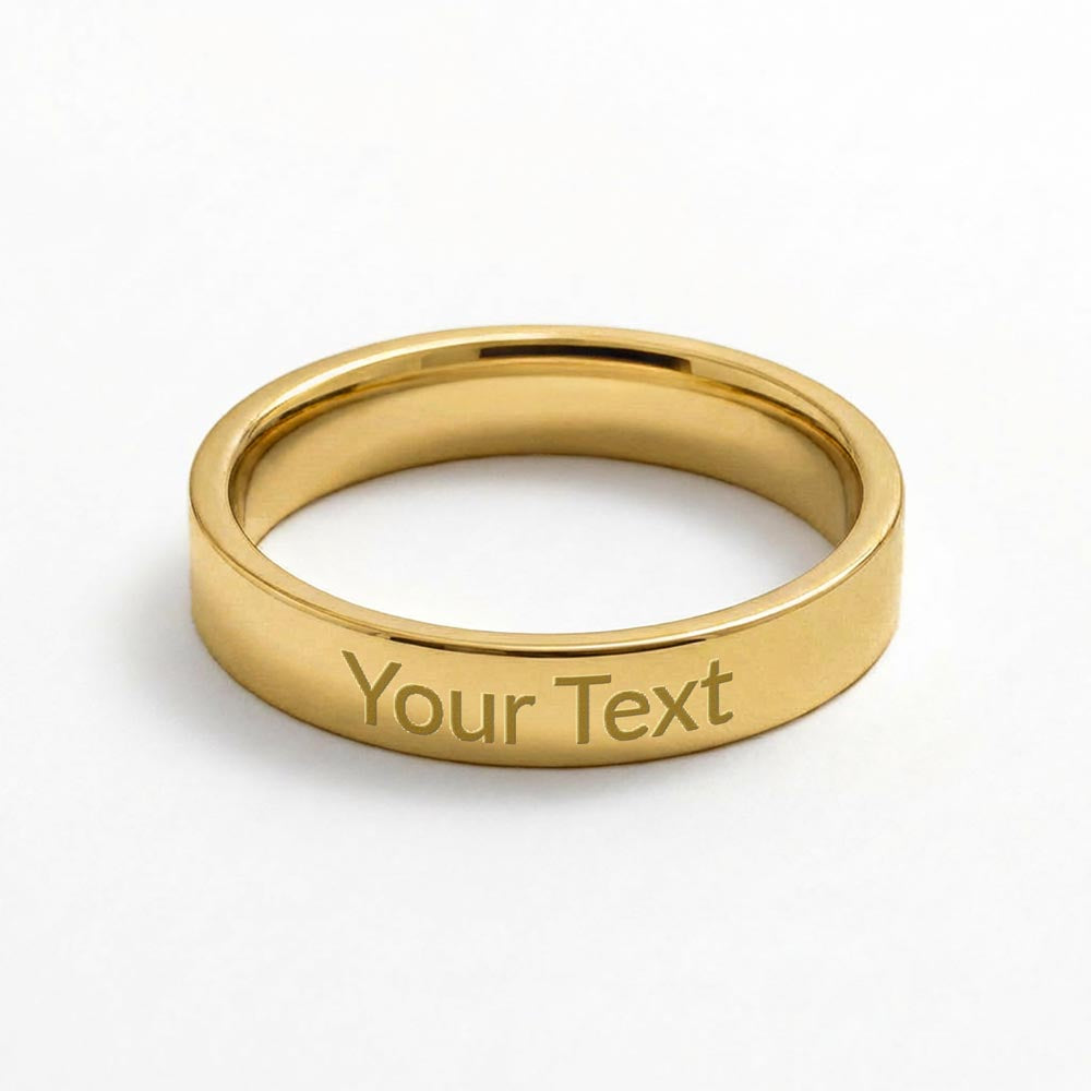 Personalized Engraved Women's Ring – Custom Message Jewelry Gift for Her (Up to 25 Characters)