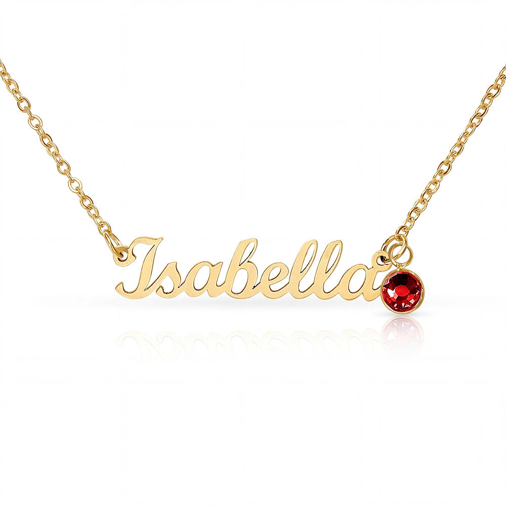 Personalized Name Necklace with Birthstone – Custom Cursive Jewelry Gift for Mom, Wife, Daughter
