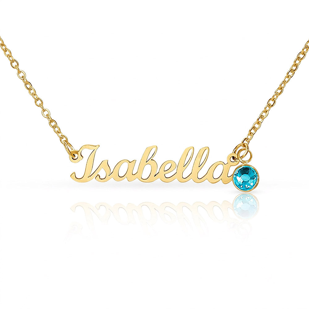 Personalized Name Necklace with Birthstone – Custom Cursive Jewelry Gift for Mom, Wife, Daughter