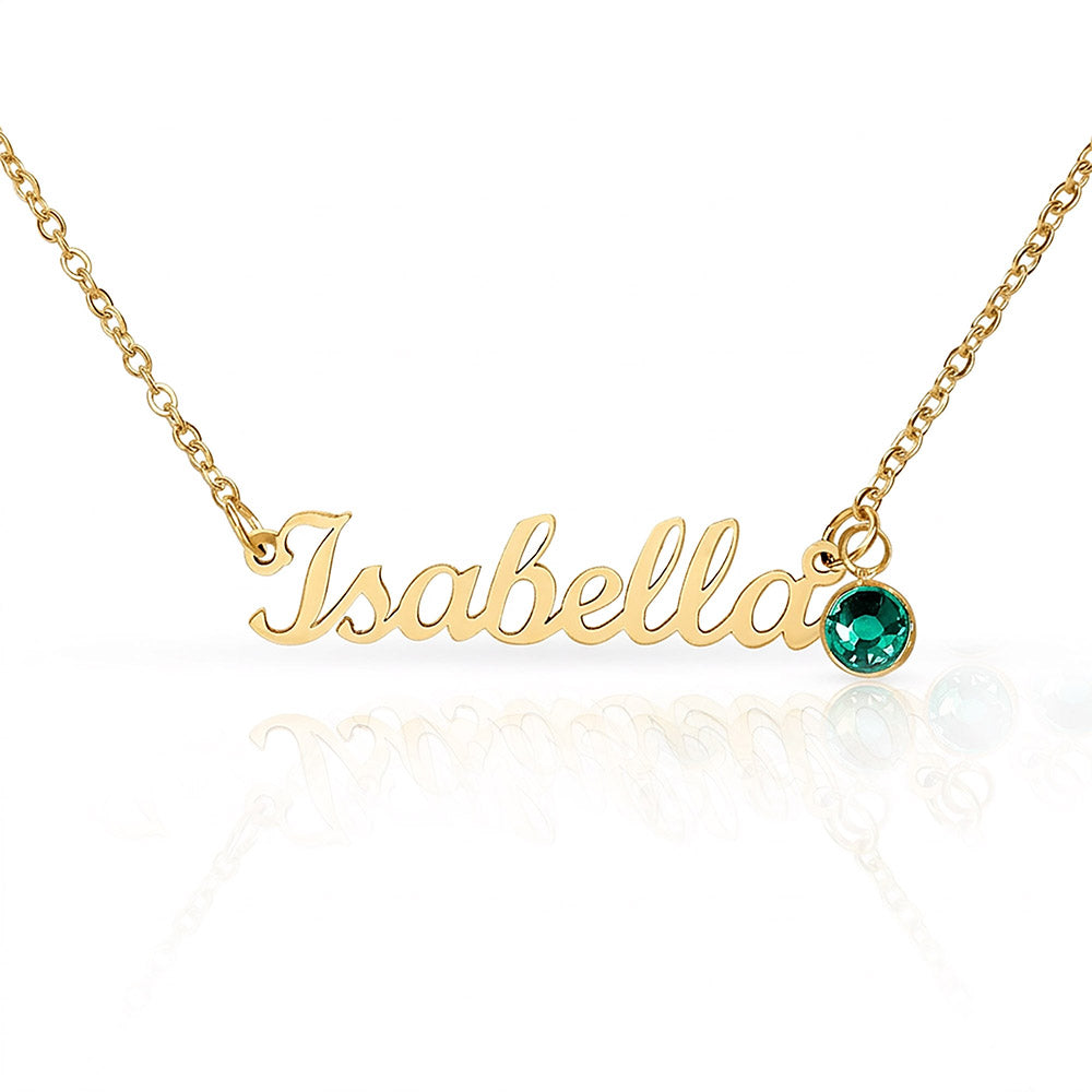 Personalized Name Necklace with Birthstone – Custom Cursive Jewelry Gift for Mom, Wife, Daughter