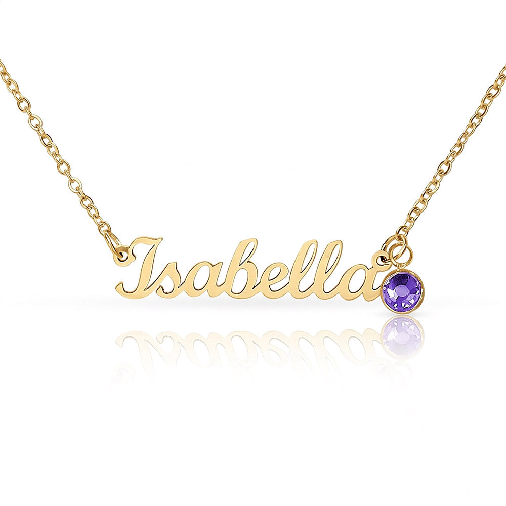 Personalized Name Necklace with Birthstone – Custom Cursive Jewelry Gift for Mom, Wife, Daughter