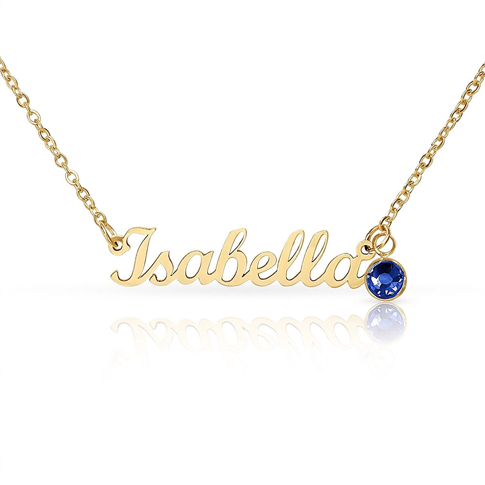 Personalized Name Necklace with Birthstone – Custom Cursive Jewelry Gift for Mom, Wife, Daughter