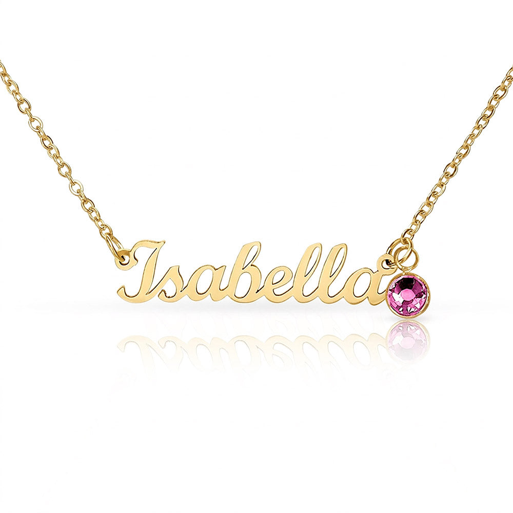 Personalized Name Necklace with Birthstone – Custom Cursive Jewelry Gift for Mom, Wife, Daughter