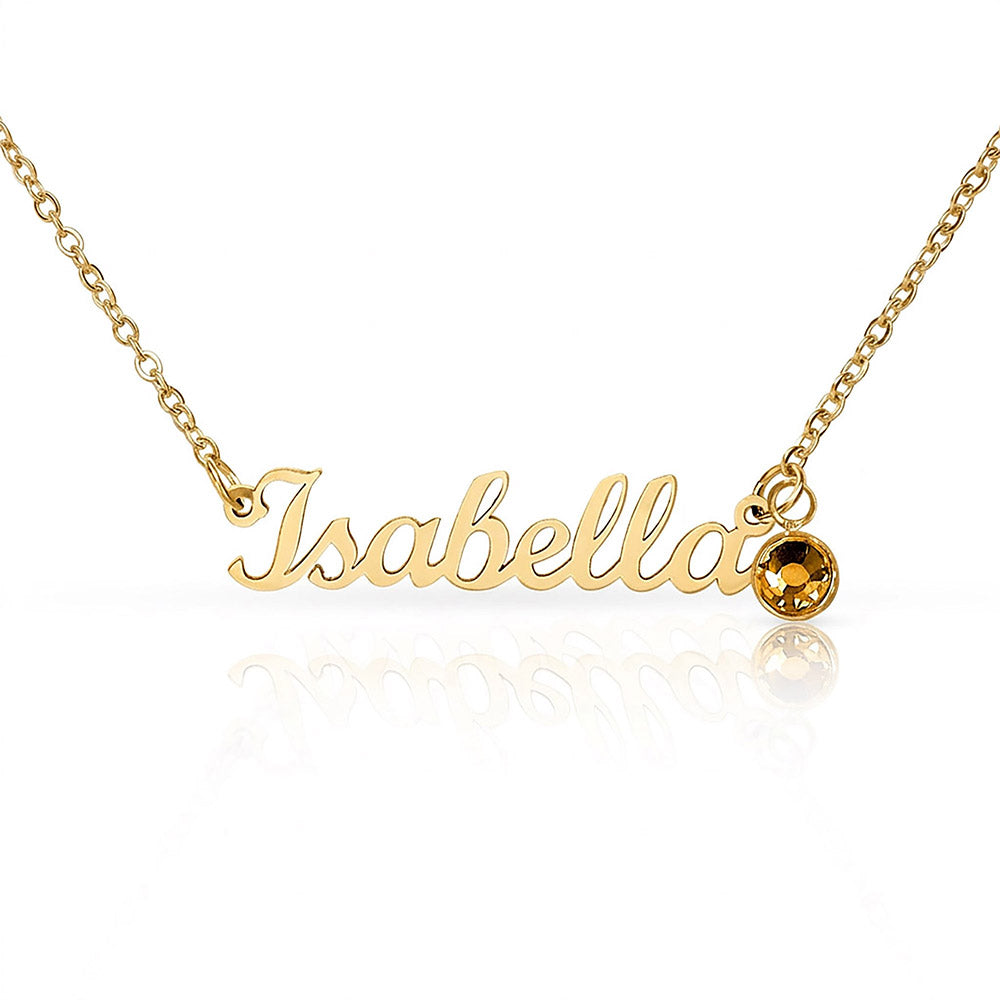 Personalized Name Necklace with Birthstone – Custom Cursive Jewelry Gift for Mom, Wife, Daughter