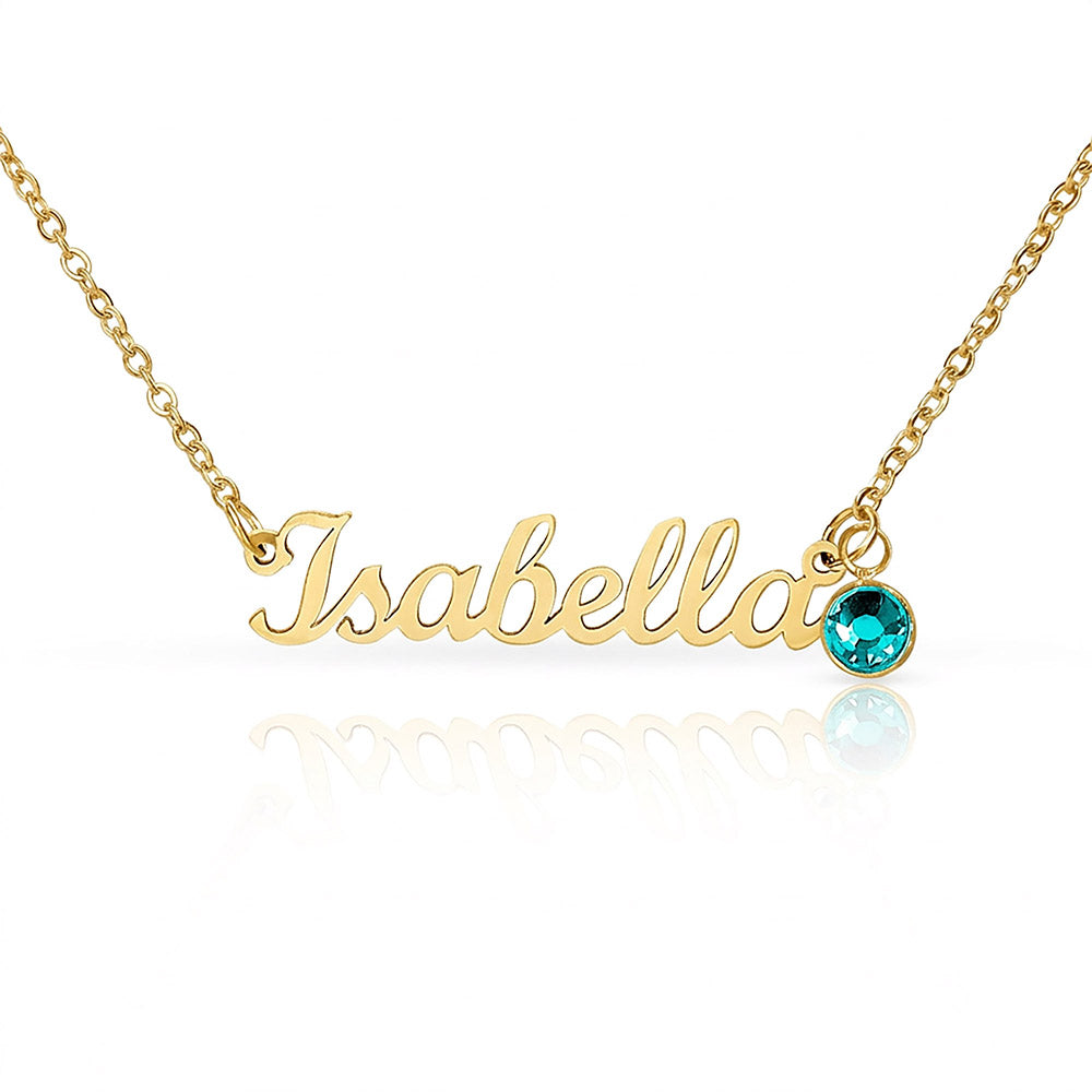 Personalized Name Necklace with Birthstone – Custom Cursive Jewelry Gift for Mom, Wife, Daughter