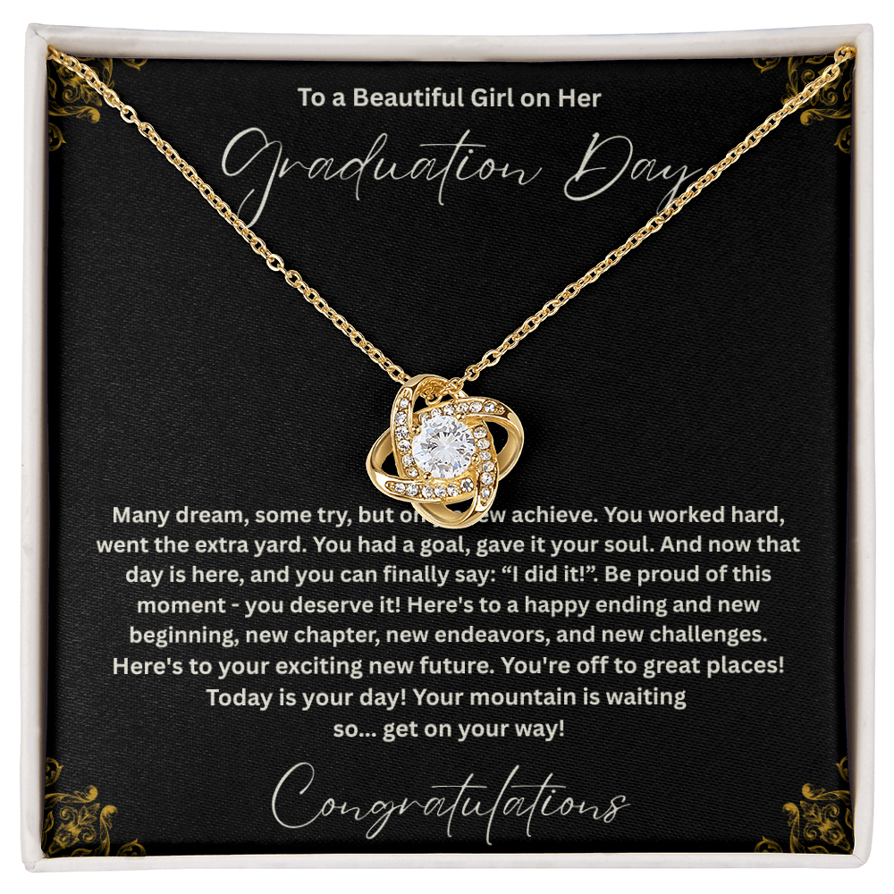 Graduation Necklace Gift for Her, To a Beautiful Girl Graduation Day Jewelry, Class of 2026 Gift, Daughter Graduation Gift, Inspirational Necklace
