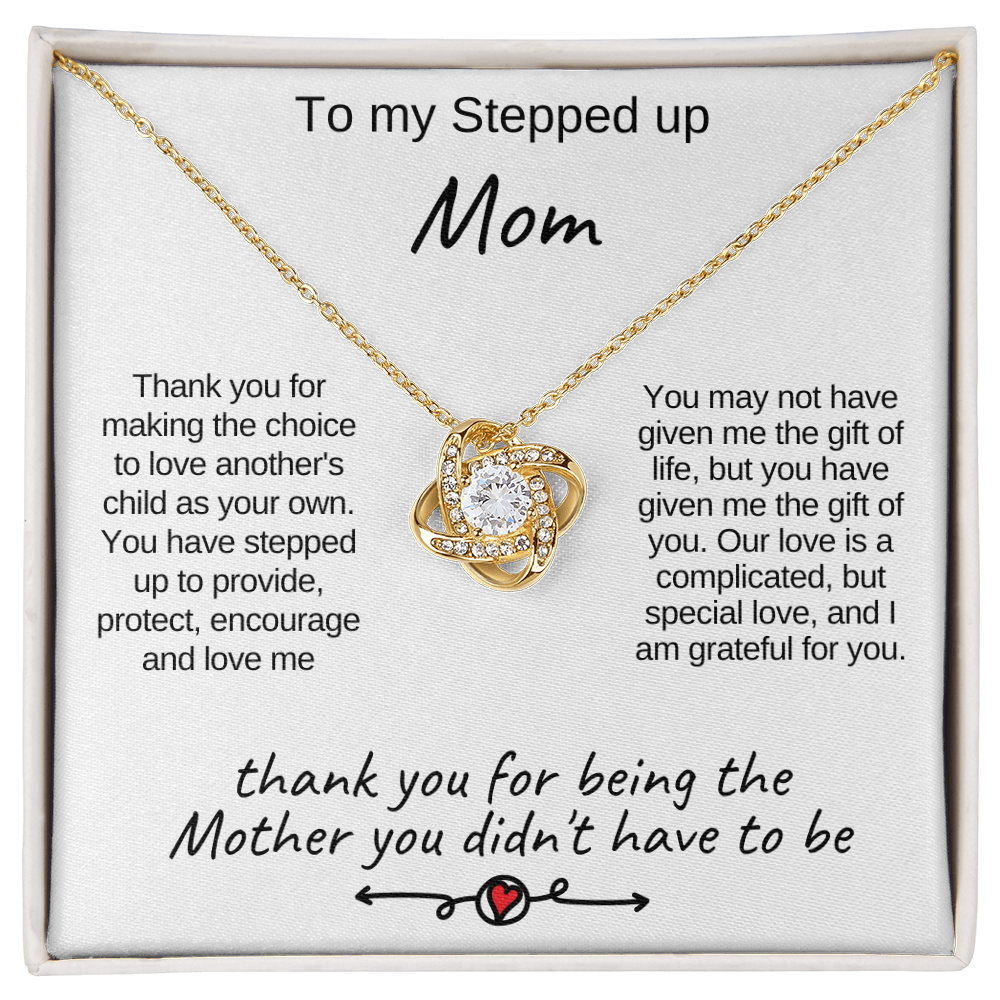 To My Stepped Up Mom Necklace, Bonus Mom Gift, Stepmom Gift from Daughter or Son, Mother's Day Gift for Stepmom, Heart Necklace Jewelry