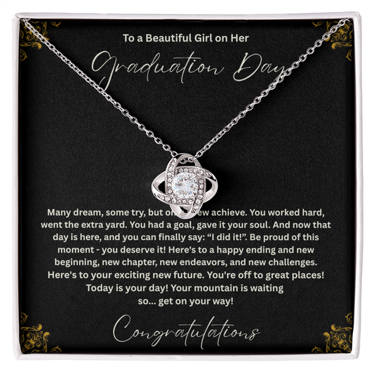 Graduation Necklace Gift for Her, To a Beautiful Girl Graduation Day Jewelry, Class of 2026 Gift, Daughter Graduation Gift, Inspirational Necklace