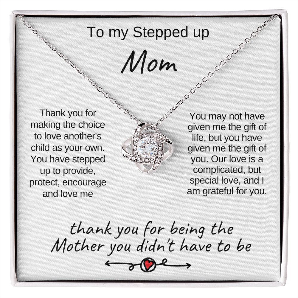 To My Stepped Up Mom Necklace, Bonus Mom Gift, Stepmom Gift from Daughter or Son, Mother's Day Gift for Stepmom, Heart Necklace Jewelry