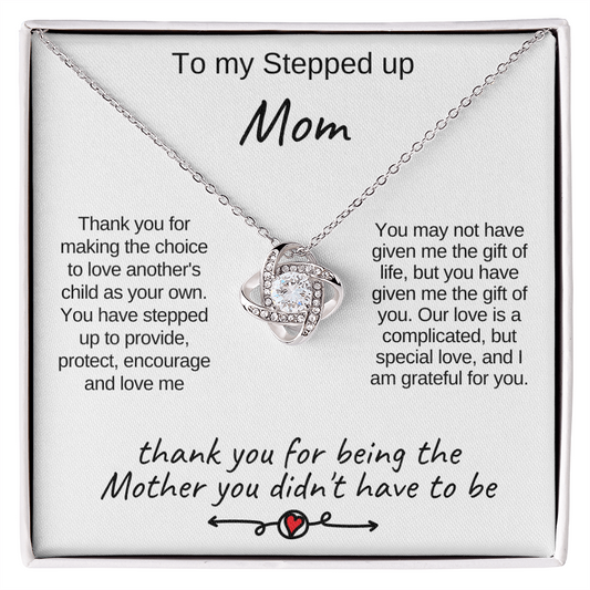 To My Stepped Up Mom Necklace, Bonus Mom Gift, Stepmom Gift from Daughter or Son, Mother's Day Gift for Stepmom, Heart Necklace Jewelry