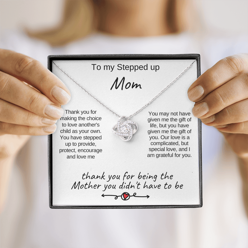 To My Stepped Up Mom Necklace, Bonus Mom Gift, Stepmom Gift from Daughter or Son, Mother's Day Gift for Stepmom, Heart Necklace Jewelry