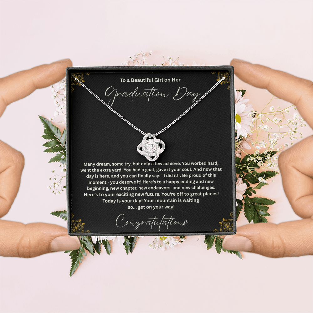 Graduation Necklace Gift for Her, To a Beautiful Girl Graduation Day Jewelry, Class of 2026 Gift, Daughter Graduation Gift, Inspirational Necklace