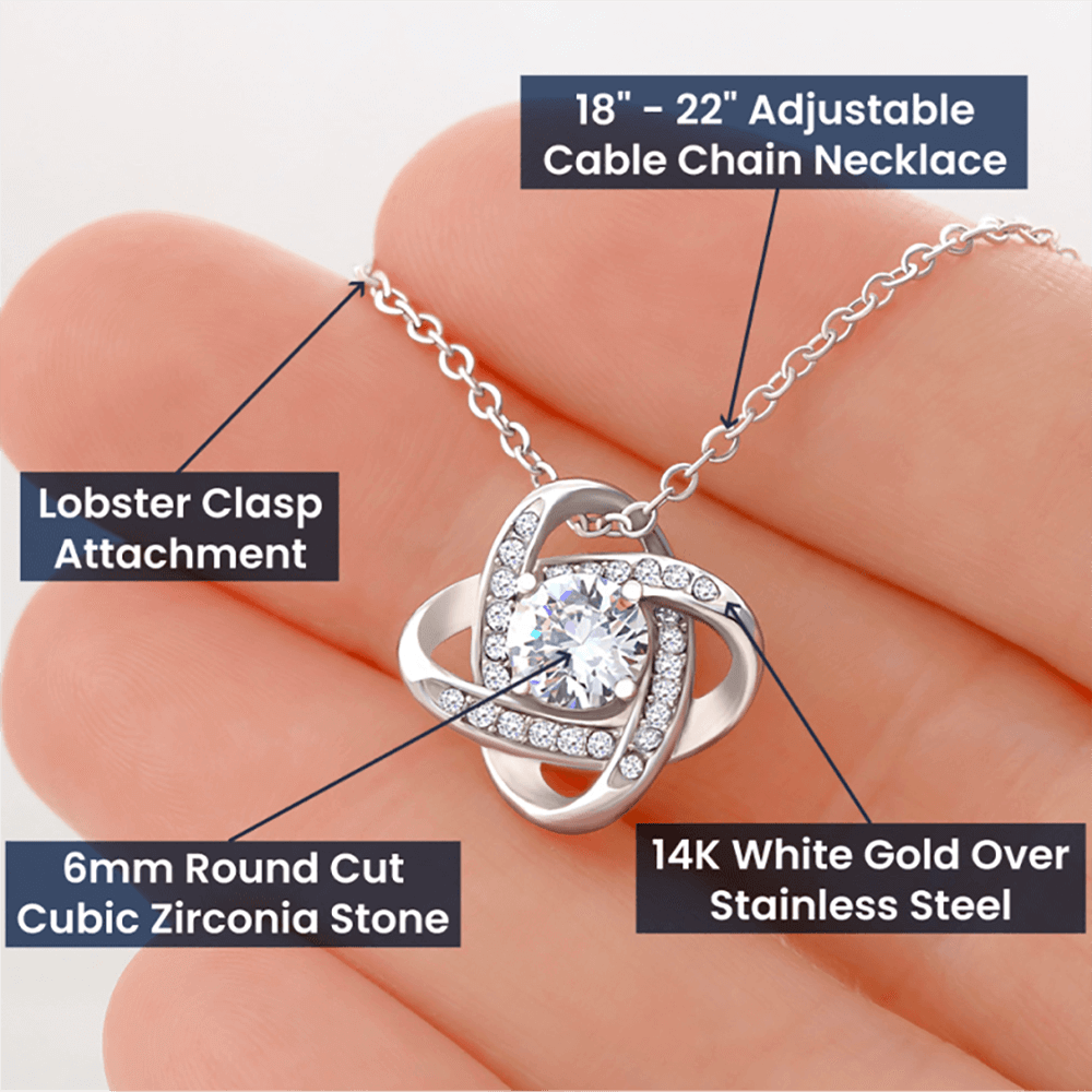 To My Daughter – Old Lion Love Knot Necklace | From Dad | Meaningful Gift for Daughter | Inspirational Father Daughter Jewelry