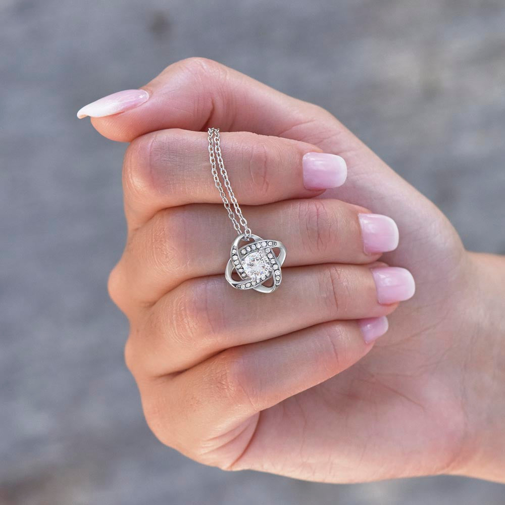 To My Daughter – Old Lioness Love Knot Necklace | From Mom | Meaningful Gift for Daughter | Inspirational Jewelry Gift