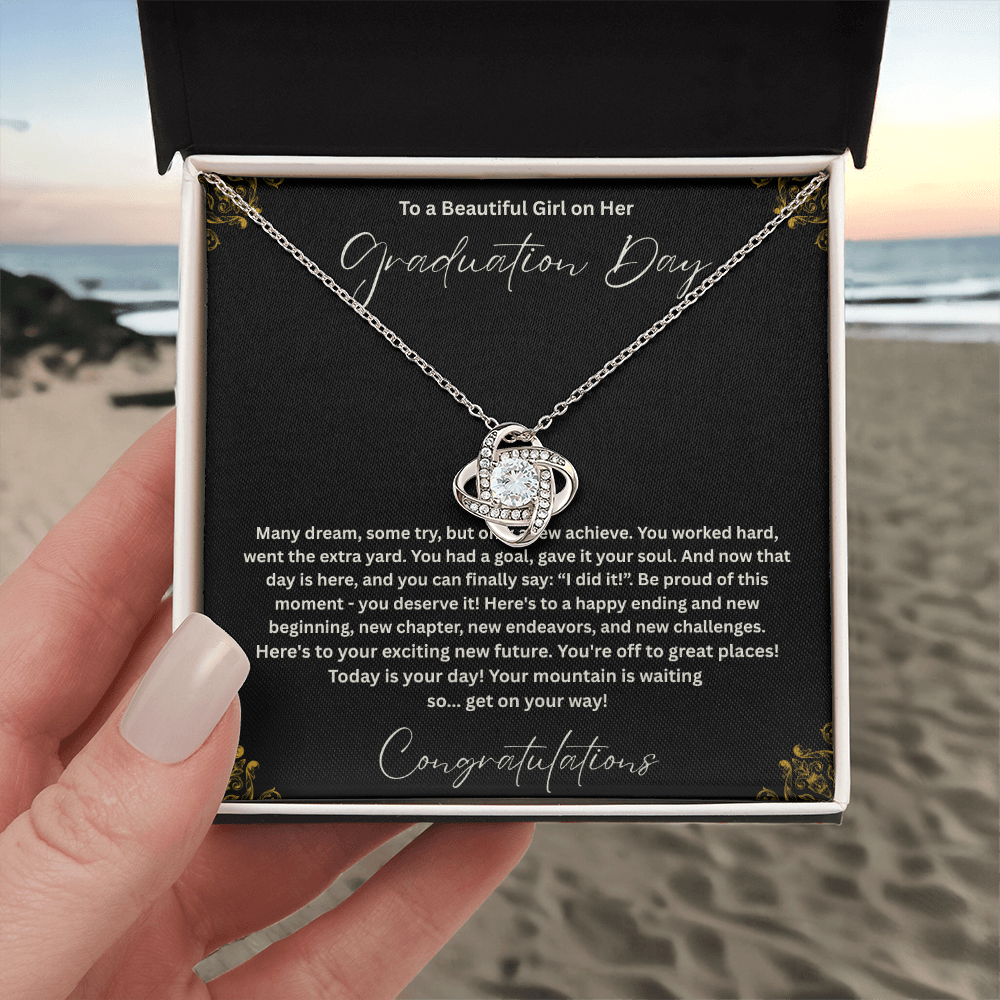 Graduation Necklace Gift for Her, To a Beautiful Girl Graduation Day Jewelry, Class of 2026 Gift, Daughter Graduation Gift, Inspirational Necklace