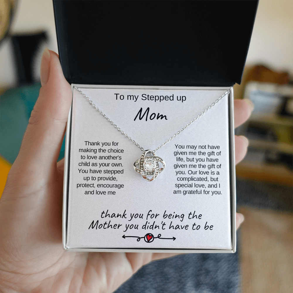 To My Stepped Up Mom Necklace, Bonus Mom Gift, Stepmom Gift from Daughter or Son, Mother's Day Gift for Stepmom, Heart Necklace Jewelry