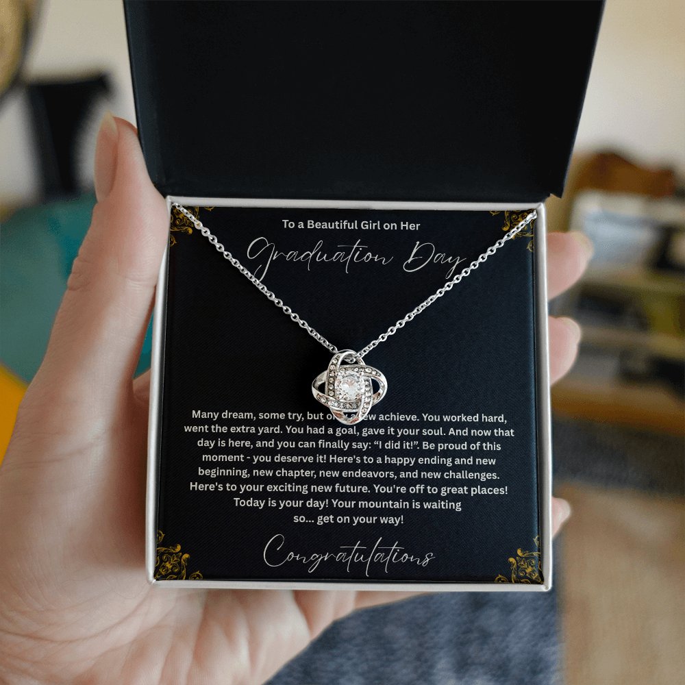 Graduation Necklace Gift for Her, To a Beautiful Girl Graduation Day Jewelry, Class of 2026 Gift, Daughter Graduation Gift, Inspirational Necklace