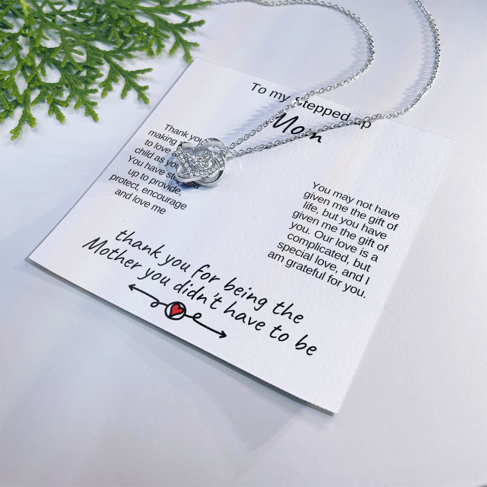 To My Stepped Up Mom Necklace, Bonus Mom Gift, Stepmom Gift from Daughter or Son, Mother's Day Gift for Stepmom, Heart Necklace Jewelry