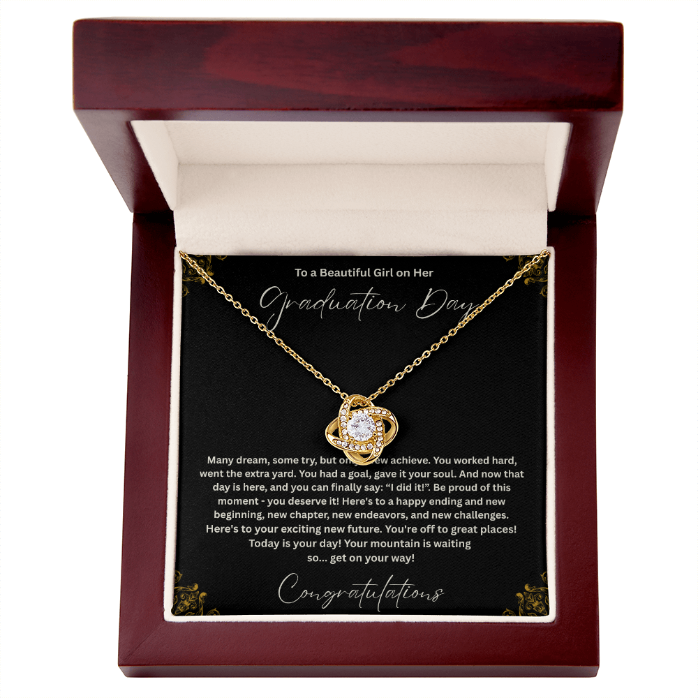 Graduation Necklace Gift for Her, To a Beautiful Girl Graduation Day Jewelry, Class of 2026 Gift, Daughter Graduation Gift, Inspirational Necklace