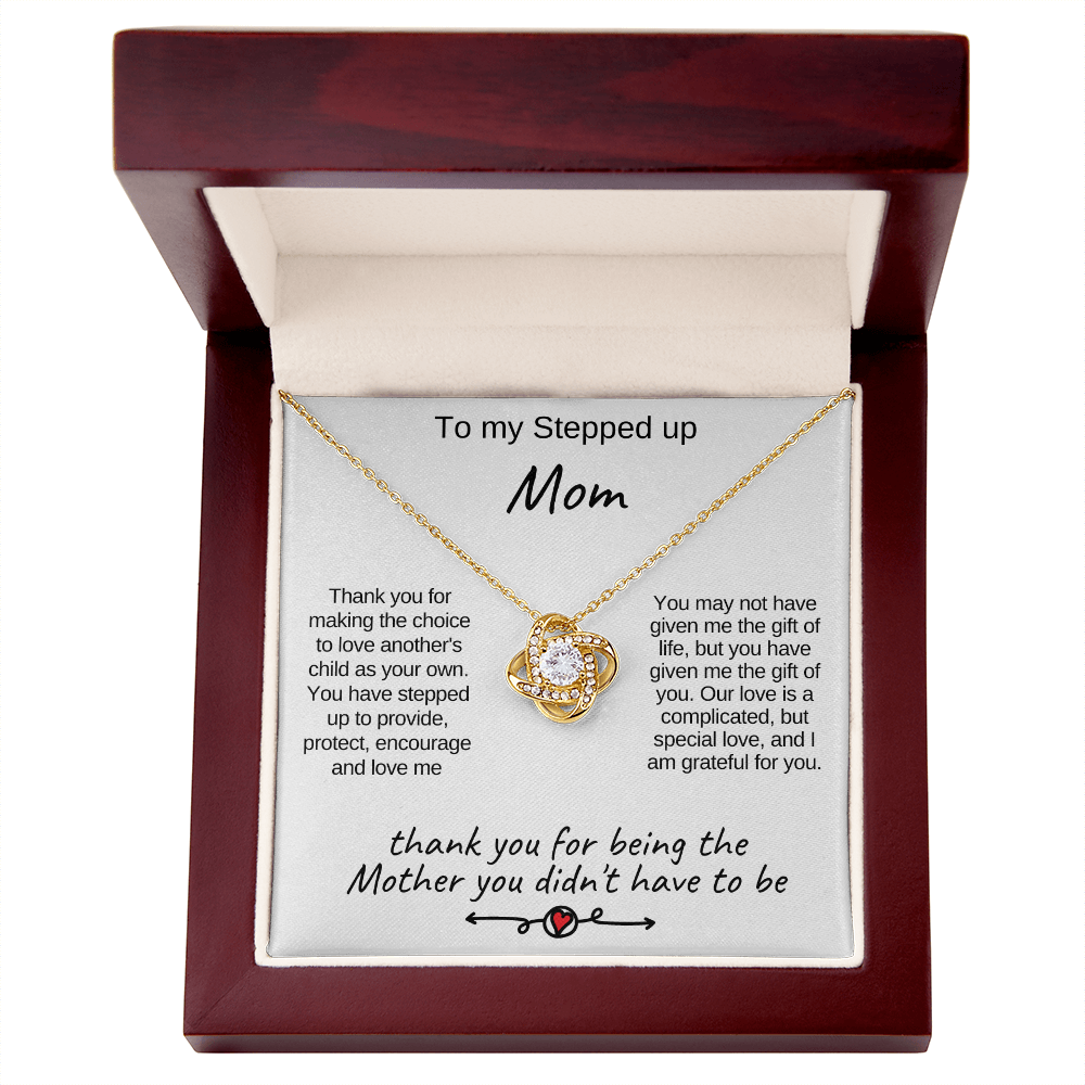 To My Stepped Up Mom Necklace, Bonus Mom Gift, Stepmom Gift from Daughter or Son, Mother's Day Gift for Stepmom, Heart Necklace Jewelry