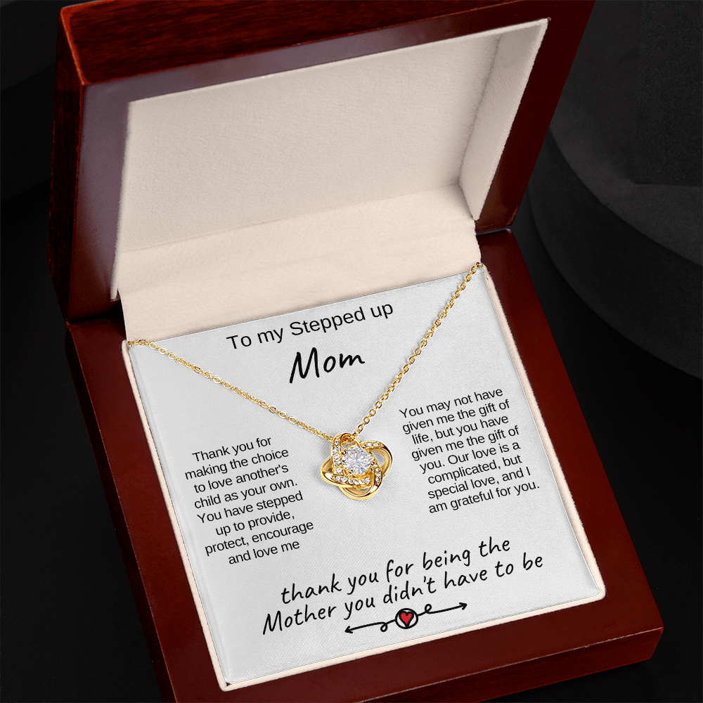 To My Stepped Up Mom Necklace, Bonus Mom Gift, Stepmom Gift from Daughter or Son, Mother's Day Gift for Stepmom, Heart Necklace Jewelry