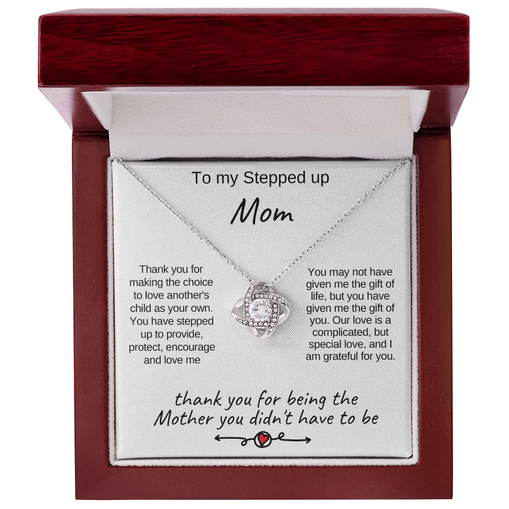 To My Stepped Up Mom Necklace, Bonus Mom Gift, Stepmom Gift from Daughter or Son, Mother's Day Gift for Stepmom, Heart Necklace Jewelry