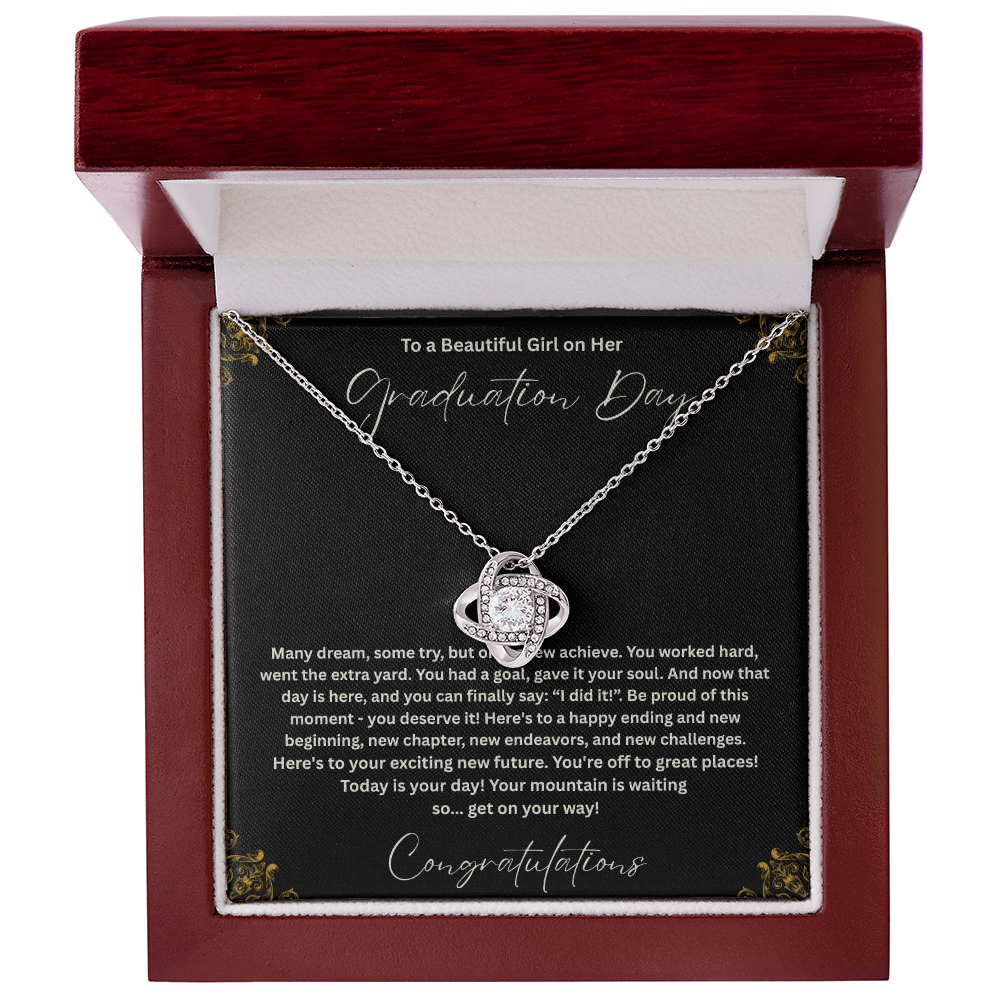 Graduation Necklace Gift for Her, To a Beautiful Girl Graduation Day Jewelry, Class of 2026 Gift, Daughter Graduation Gift, Inspirational Necklace