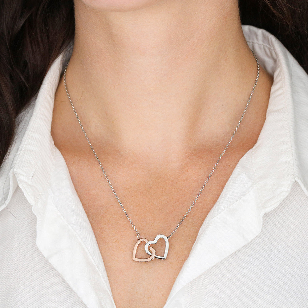 To My Beautiful Wife Necklace, Romantic Gift for Wife, Love Message Card Jewelry, Anniversary Gift for Her, Double Heart Necklace, Gift from Husband
