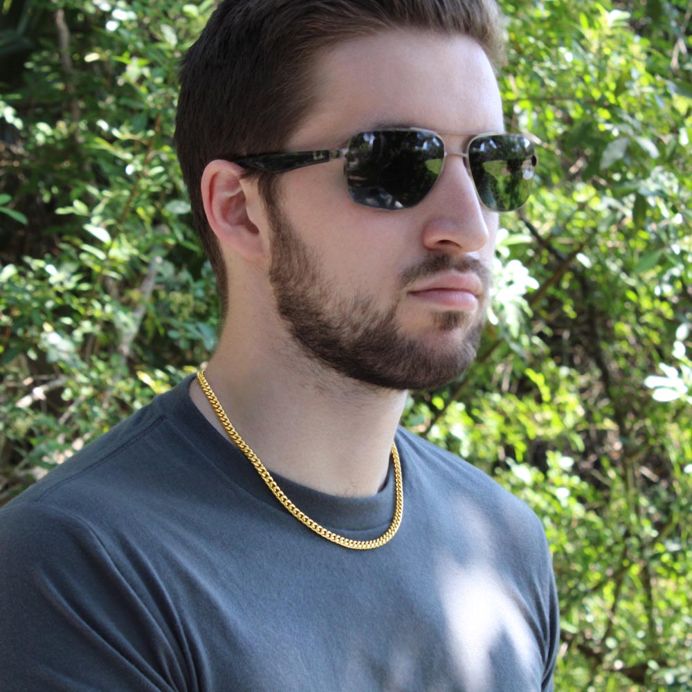 Cuban Link Chain Necklace – 5mm Stainless Steel | Classic Men's Chain (18–22")