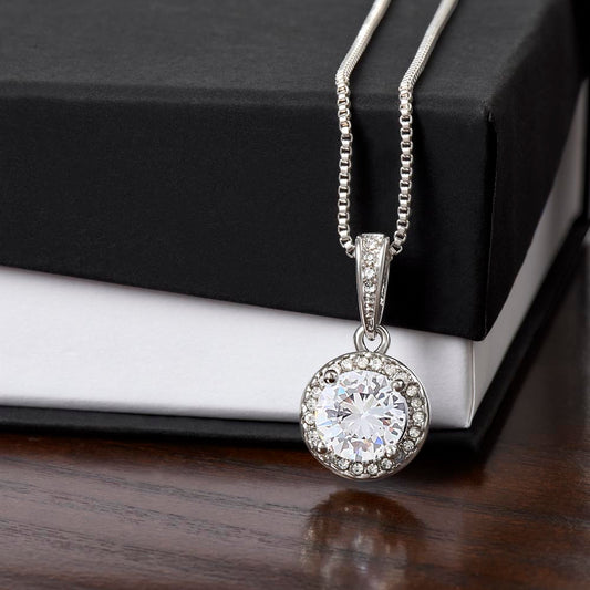 Eternal Hope Necklace – 14K White Gold Finish | Sparkling CZ Pendant Gift for Her