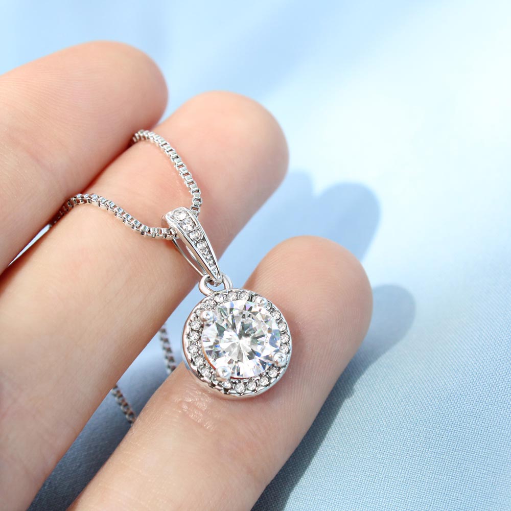 Eternal Hope Necklace – 14K White Gold Finish | Sparkling CZ Pendant Gift for Her