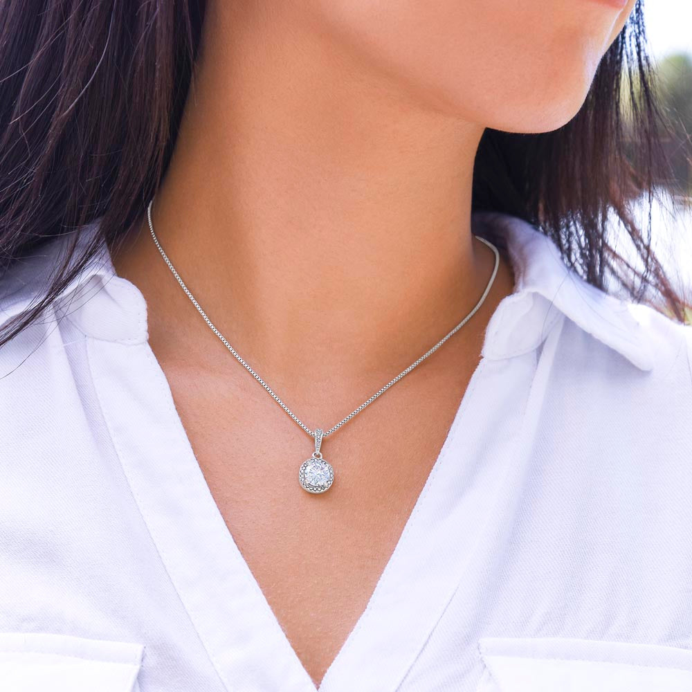 Eternal Hope Necklace – 14K White Gold Finish | Sparkling CZ Pendant Gift for Her