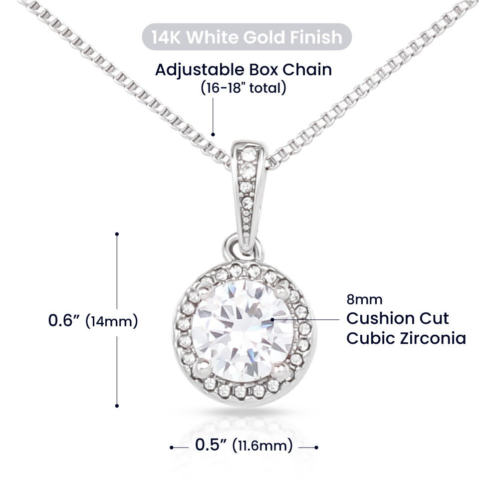 Eternal Hope Necklace – 14K White Gold Finish | Sparkling CZ Pendant Gift for Her