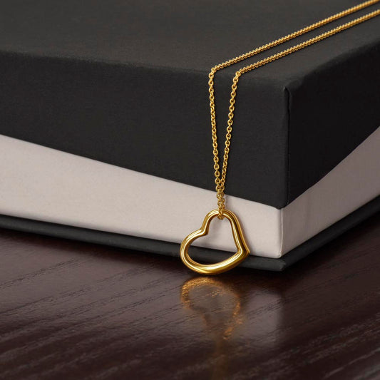 Delicate Heart Necklace – 18K Yellow Gold Finish | Timeless Gift for Her