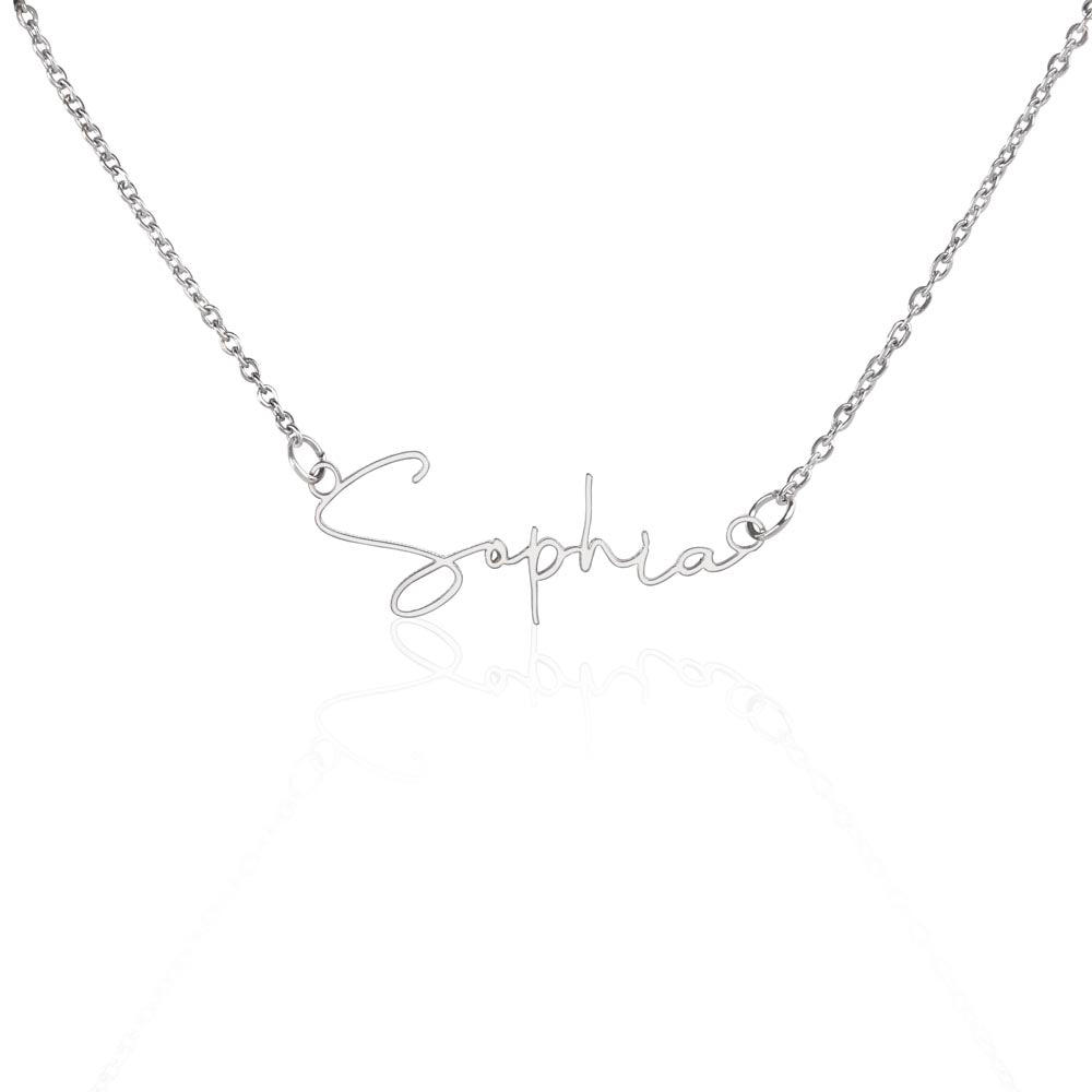 Personalized Signature Style Name Necklace – Custom Script Jewelry Gift for H