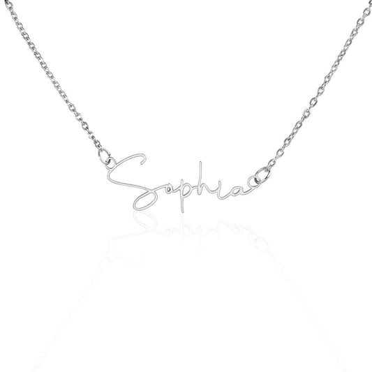 Personalized Signature Style Name Necklace – Custom Script Jewelry Gift for H