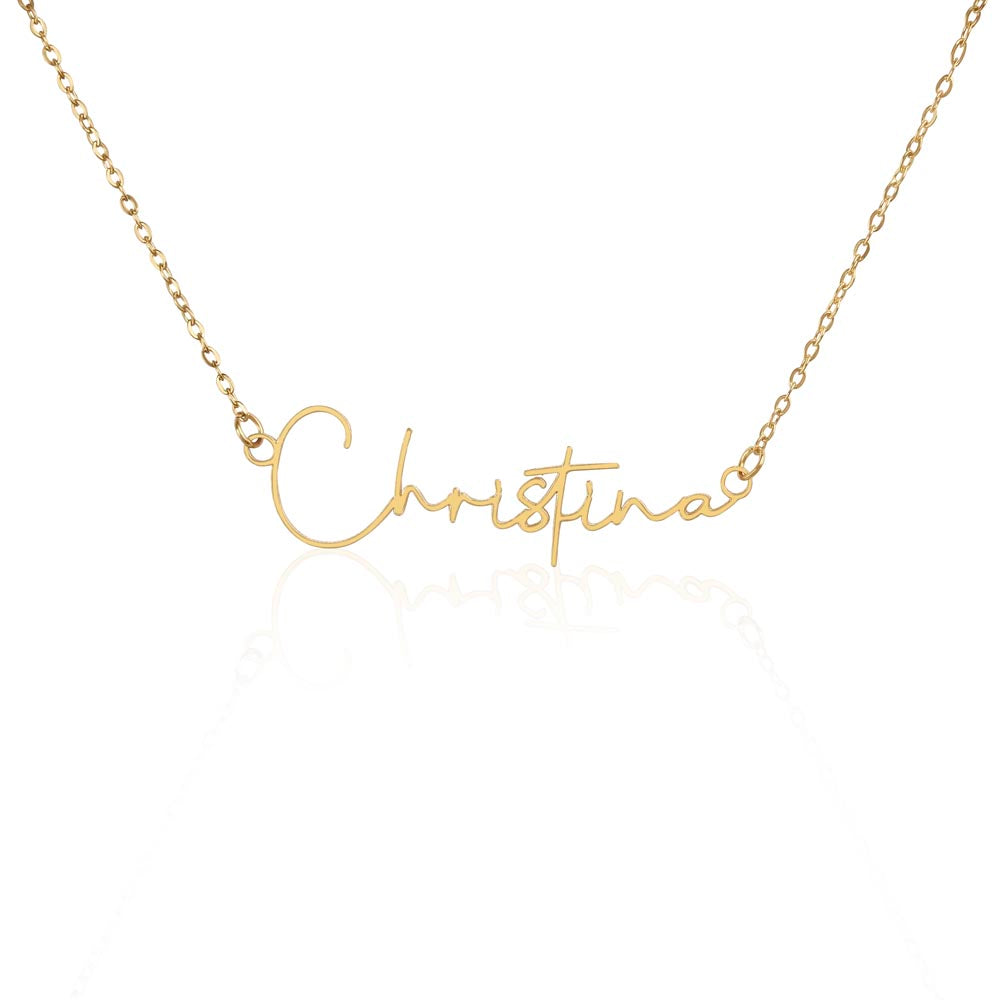Personalized Signature Style Name Necklace – Custom Script Jewelry Gift for H