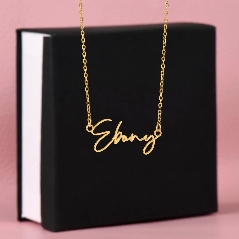 Personalized Signature Style Name Necklace – Custom Script Jewelry Gift for H